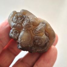 Panda Achat, Trüffel-Chalzedon Handschmeichler, Natürlicher Wombstone, N51