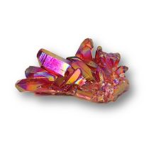 Pink bedampfte Bergkristall-Gruppe, spiritueller Begleiter oder Highlight in deiner Sammlung, rosa-bunt, N81