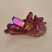 Pink bedampfte Bergkristall-Gruppe, spiritueller Begleiter oder Highlight in deiner Sammlung, rosa-bunt, N81