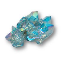 Türkis-blau bedampfter Bergkristall, Kristalle für besondere Energien & Schönheit, N79