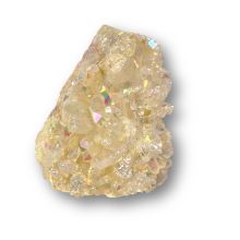 Aura Kristall, Bergkristall Cluster mit Silber & Platin bedampft, Angel Aura Energiestein, N182