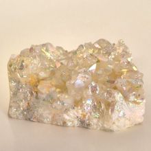 Aura Kristall, Bergkristall Cluster mit Silber & Platin bedampft, Angel Aura Energiestein, N182
