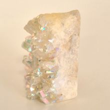 Aura Kristall, Bergkristall Cluster mit Silber & Platin bedampft, Angel Aura Energiestein, N182