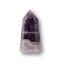 Chevron Amethyst Standspitze, polierte Dekospitze, Edelstein Dogtooth-Amethyst Spitze, N44