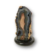 Achat Edelsteinlampe, Naturstein Lampe aus Brasilien mit schöner Maserung, N147