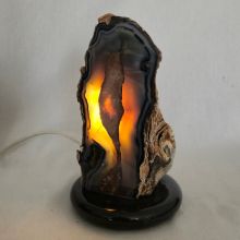 Achat Edelsteinlampe, Naturstein Lampe aus Brasilien mit schöner Maserung, N147