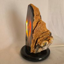 Achat Edelsteinlampe, Naturstein Lampe aus Brasilien mit schöner Maserung, N147