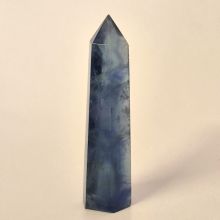 Fluorit blau Kristall Point, Edelstein Standspitze, Therapiestein, Heilsteinspitze, Turm-Obelisk N102