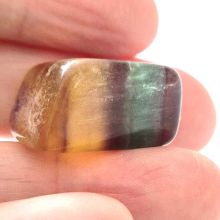 Regenbogen-Fluorit Handschmeichler, bunter Fluorit Trommelstein, N13