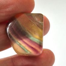 Regenbogen-Fluorit Taschenstein, bunter Fluorit zur Meditation, Trommelstein, N12