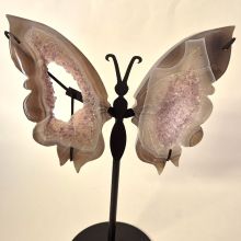 Schmetterling Achat Flügel mit Metall-Halterung, Dekoration, Geschenk-Tipp, Höhe ca. 26 cm