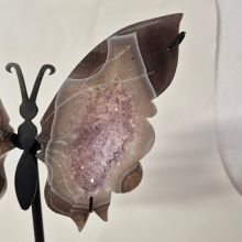 Schmetterling Achat Flügel mit Metall-Halterung, Dekoration, Geschenk-Tipp, Höhe ca. 26 cm
