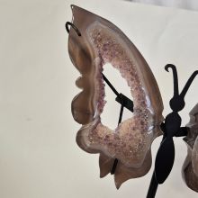Schmetterling Achat Flügel mit Metall-Halterung, Dekoration, Geschenk-Tipp, Höhe ca. 26 cm