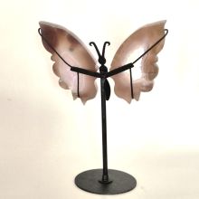 Schmetterling Achat Flügel mit Metall-Halterung, Dekoration, Geschenk-Tipp, Höhe ca. 26 cm