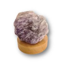 Amethyst Faustbrocken, beleuchtet auf LED Sockel, Echter Rohstein Natur belassen, N420