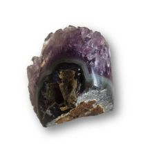 Amethyst Drusenstück-Standobjekt, aus Uruguay, rundum poliert, N188