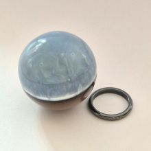 Opal blau, Edelstein-Kugel, Blauer Opal Owyhee-Oregon/USA, mit Aufstellring, N70