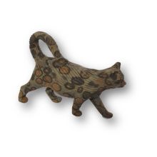 Handgefertigte Jaspis Edelstein Katze – Detaillierte Darstellung, 65 mm Länge