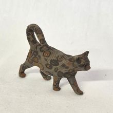 Handgefertigte Jaspis Edelstein Katze – Detaillierte Darstellung, 65 mm Länge
