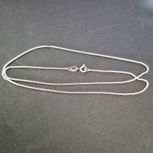 Venezianerkette 925´iger Silber, Kastenform feine Kette mit Federring-Verschluss, ca. 45 cm