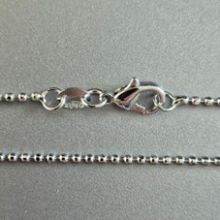 Kugelkette 925´iger Silber, kleine feine Kugel Kette mit Karabiner-Verschluss, ca. 52 cm