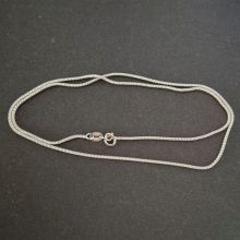 Popcornkette 925´iger Silber, feine Kette mit Federring-Verschluss, ca. 45 cm