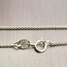 Popcornkette 925´iger Silber, feine Kette mit Federring-Verschluss, ca. 45 cm