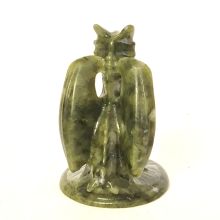 Drache aus Serpentin, Drachen-Figur handgefertigt, Edelsteintier, ca. 7 cm, Fantasy Figur, spirituelles Geschenk