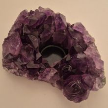 Amethyst Kerzenhalter – Edelstein-Teelichthalter, Naturstein Deko & Geschenkidee, N947