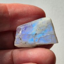 Regenbogen-Mondstein, Labradorit weiß, Scheibe teilpoliert, Natur belassen, N6.68