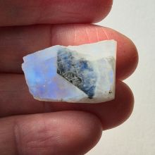 Regenbogen-Mondstein, Labradorit weiß, Scheibe teilpoliert, Natur belassen, N6.68