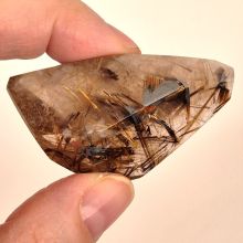 Rutilquarz mit goldenen & Hämatit-Nadeln, polierte Freeform aus Brasilien, Sammlerstück, hochwertige Qualität, N41