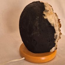 Citrin Stein Leuchte - mehr als nur Licht – ein Stück Natur Edelstein-Lampe mit Holzsockel, E14 Fassung, N225