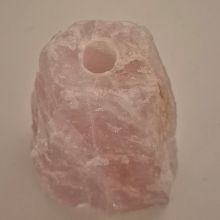 Rosenquarz einzelner Zimmerbrunnen Quellstein, mit Bohrungen für Beleuchtung und Wasserlauf, Rohstein Ersatzstein