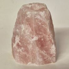 Rosenquarz einzelner Zimmerbrunnen Quellstein, mit Bohrungen für Beleuchtung und Wasserlauf, Rohstein Ersatzstein