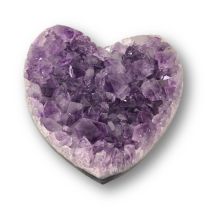 Amethyst Edelstein Herz, Traumhafte dunkle Spitzen, Schönheit & Kraftquelle, mit GRATIS-Halter, N223