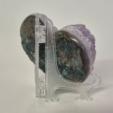 Amethyst Edelstein Herz, Traumhafte dunkle Spitzen, Schönheit & Kraftquelle, mit GRATIS-Halter, N223
