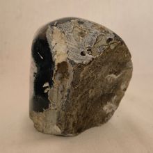 Amethyst Standobjekt Geode, Amethyst-Kristall-Druse geschwungene, polierte Form, N960