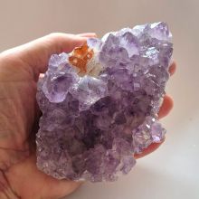 Amethyst Drusenstück helle Spitzen, Edelstein-Rohstein echt aus Brasilien, N603