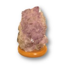 Amethystlampe, Edelsteinlampe aus Brasilien, helle Kristall Stein Leuchte komplett mit Elektrik, N285