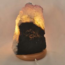 Amethystlampe, Edelsteinlampe aus Brasilien, helle Kristall Stein Leuchte komplett mit Elektrik, N285