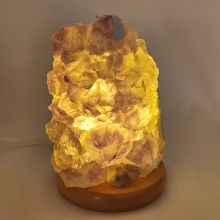 Amethystlampe, Edelsteinlampe aus Brasilien, helle Kristall Stein Leuchte komplett mit Elektrik, N285