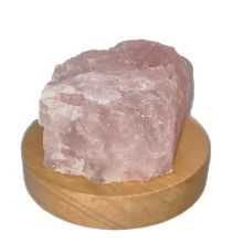 Rosenquarz Brocken mit LED Leuchtsockel