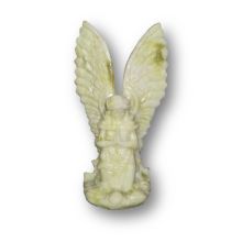 Großer Edelstein-Engel aus Calcit – Zitronengelb, Handgeschnitzt, 18 cm – Schutzengel & Deko