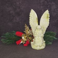 Großer Edelstein-Engel aus Calcit – Zitronengelb, Handgeschnitzt, 18 cm – Schutzengel & Deko