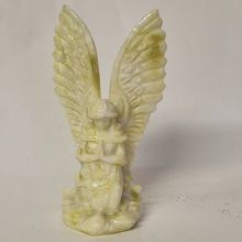 Großer Edelstein-Engel aus Calcit – Zitronengelb, Handgeschnitzt, 18 cm – Schutzengel & Deko