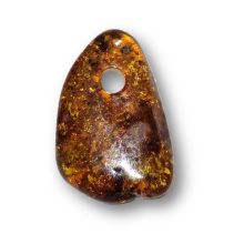 Bernstein-Anhänger – baltischer Amber, gebohrter Amber Stein in unregelmäßiger Form, N394