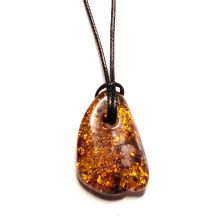 Bernstein-Anhänger – baltischer Amber, gebohrter Amber Stein in unregelmäßiger Form, N394