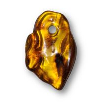 Bernstein Anhänger echt, Bernsteinschmuck Stein gebohrt , uriger Kettenanhänger für Lederband, Amber N575