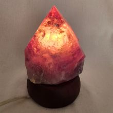 Ametrin-Spitzen-Leuchte, Edelsteinlampe, Natur Spitze beleuchtet aus Brasilien, Lampe mit Holzsockel, N109